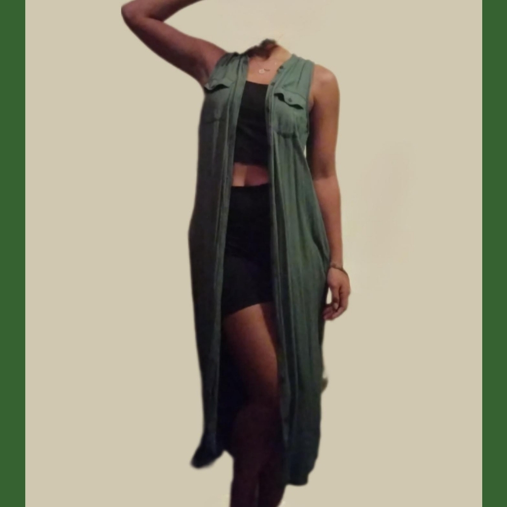 Forever 21 loose green maxi dress/throw over